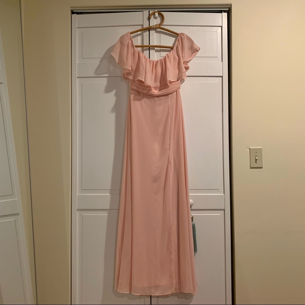 Ever Pretty Off Shoulder Blush Bridesmaid Dress